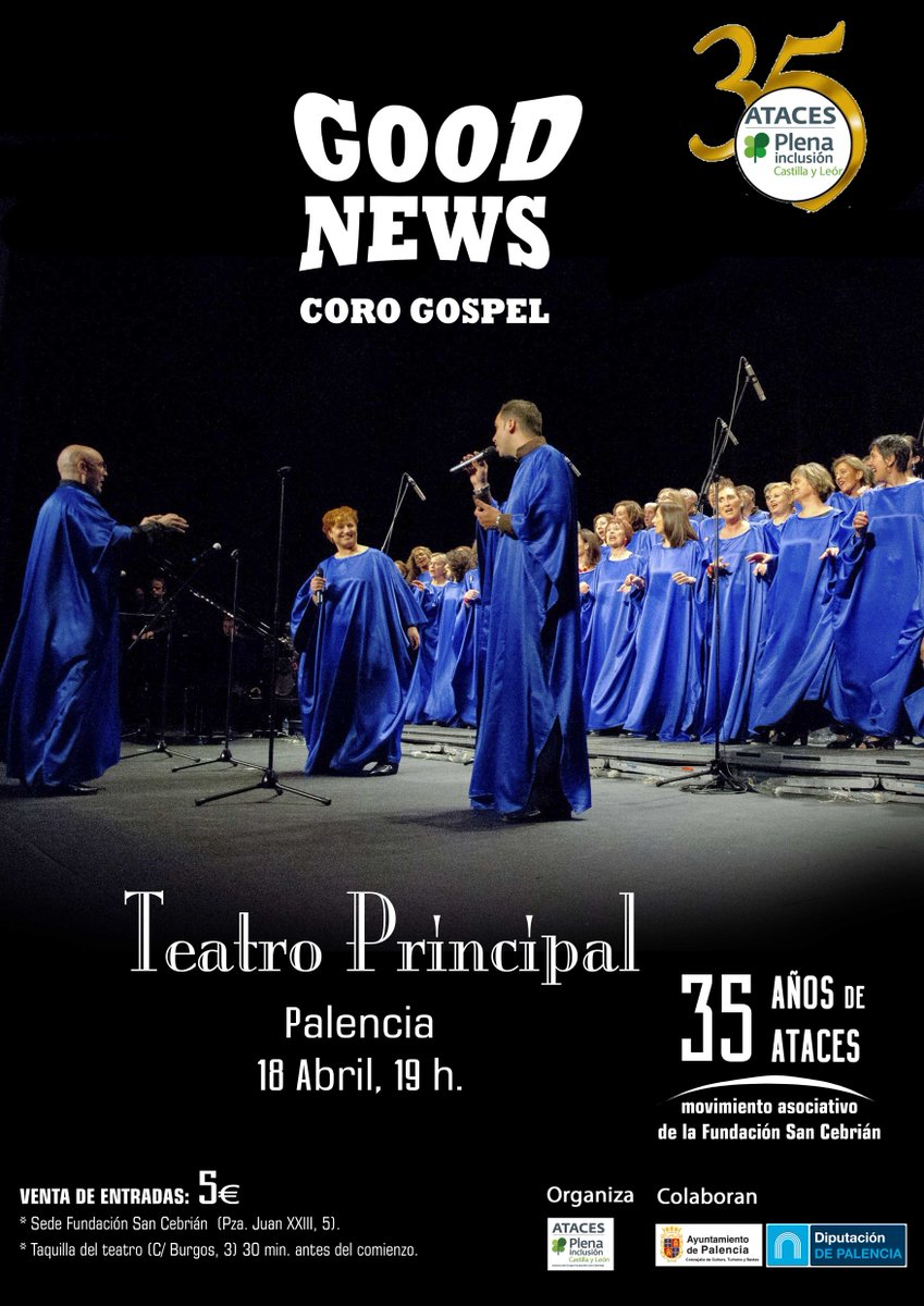 ¡No puedes perdértelo! El movimiento asociativo de @FSanCebrian <a href="/PlenaCyL/">Plena inclusion CyL</a> cumple 35 años y quieren celebrarlo contigo. Apunta #18abril en <a href="/TeatroPalencia/">Teatro Principal</a> de Palencia. ENTRADAS YA A LA VENTA