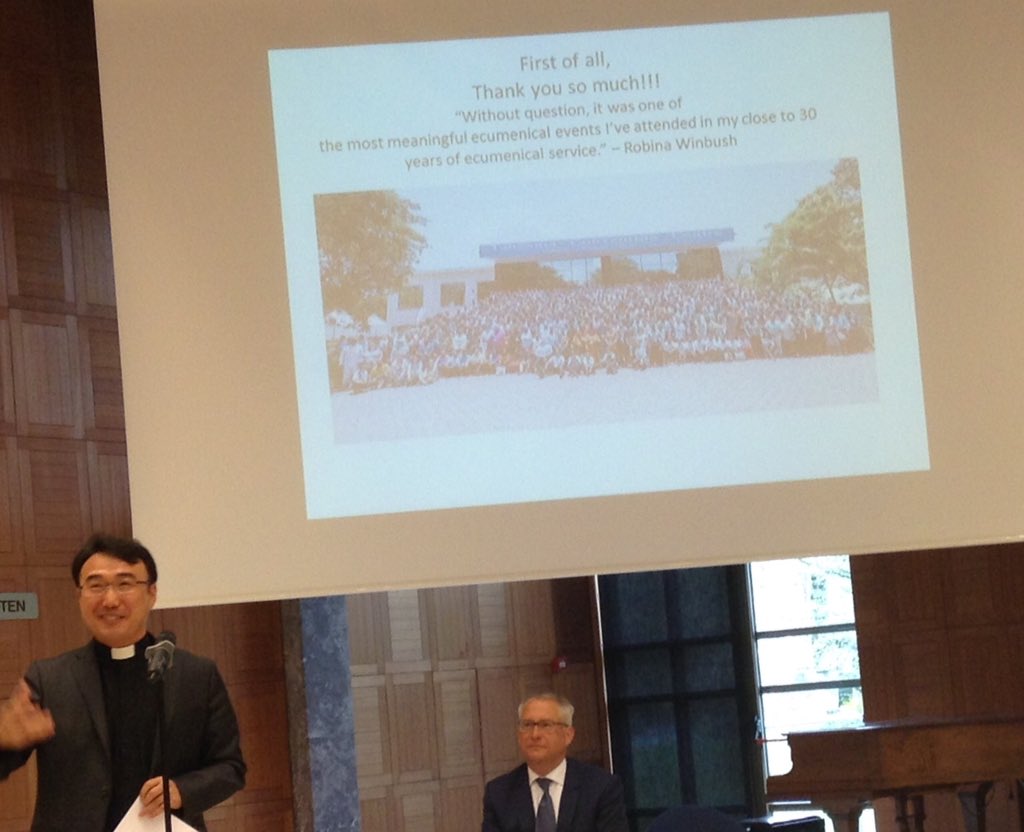 OikoumeneYouth's tweet photo. #WCC @OikoumeneYouth director for World Mission and Evangelism Jooseop Keum highlights energy brought by strong youth participation and capable young keynote speakers as major learning from Conference on World Mission and Evangelism #CWME! https://t.co/G2nkQZyScF
