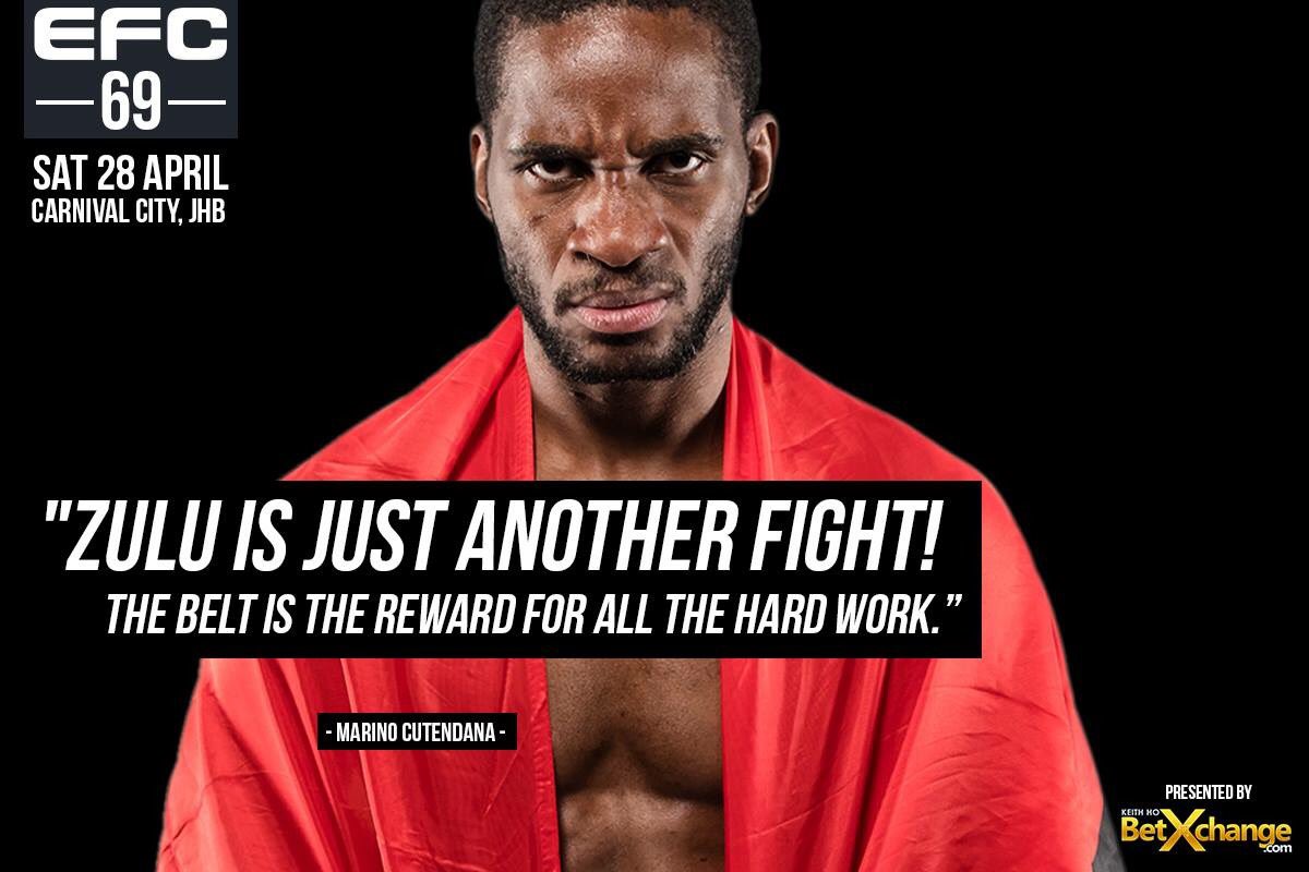 FOCUSSED and DETERMINED! #EFC69 🦂

🇦🇴 <a href="/marino_3k/">Marino Cutendana</a> challenges 🇿🇦 <a href="/Nkazimulo12Zulu/">KING SHAKA</a> for EFC flyweight gold.