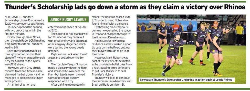 Newcastle Thunder Academy tweet media