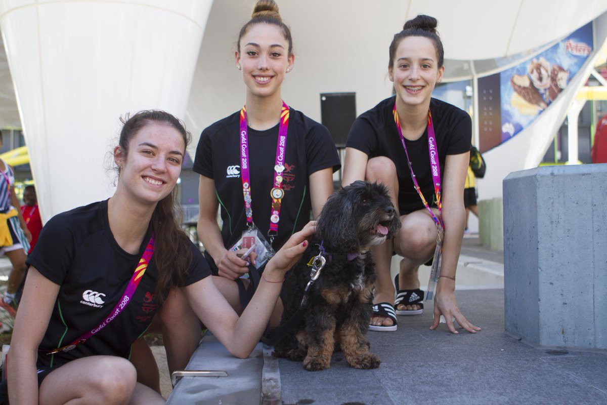 GriffComms's tweet photo. The stress of comp. can be ruff for athletes, so @AWL_Australia came to the rescue with impawssibly cute puppies ๐ถ๐ @CommGamesAUS @TeamWales @TeamSA18 were a few of many enjoying the puppy therapy (๐ทs by #GriffComms photojournalist Daniel McCormack) #GC2018 #VillageSource https://t.co/R0VHsmFGOM