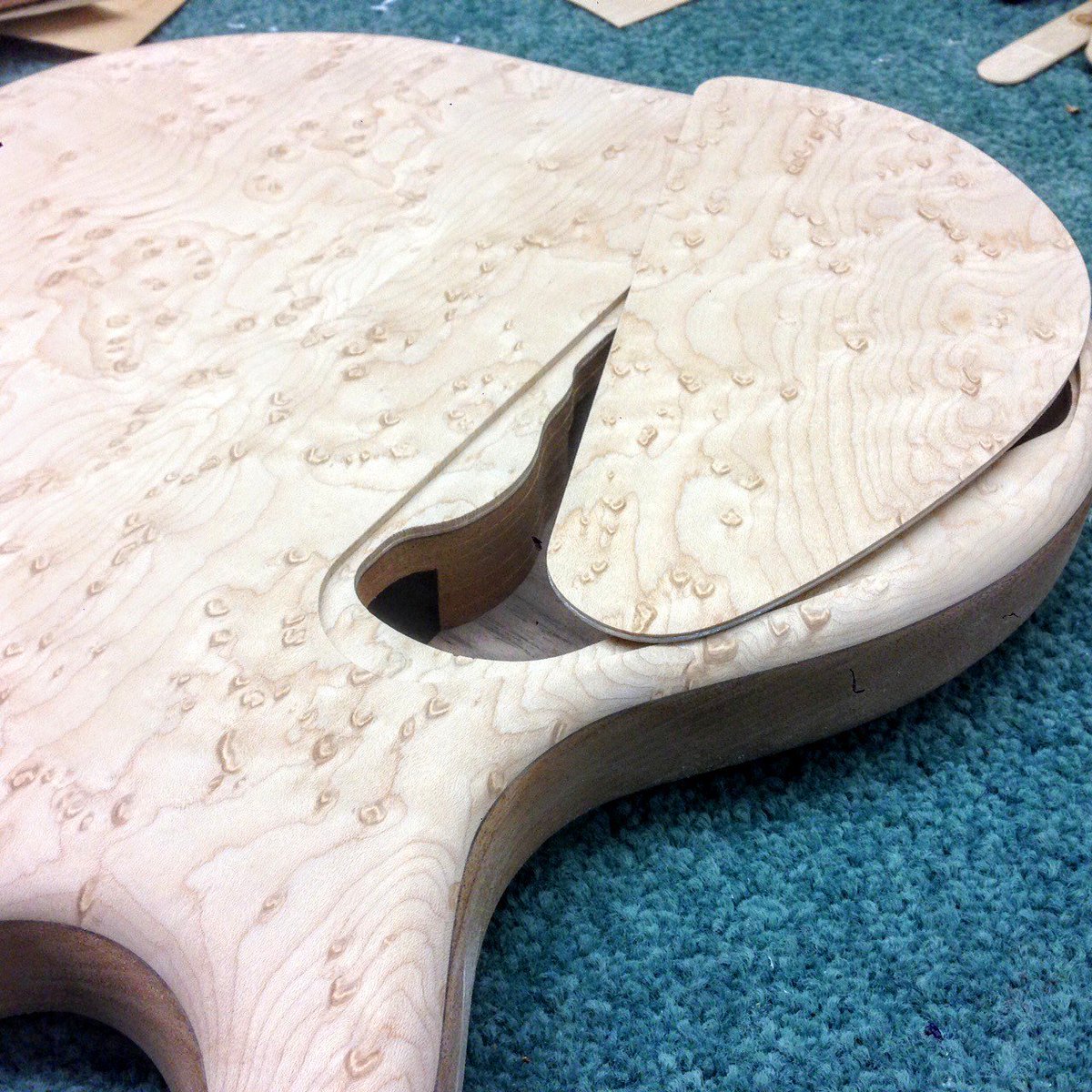 Fitting a matching birdseye maple backplate on this Mk3.