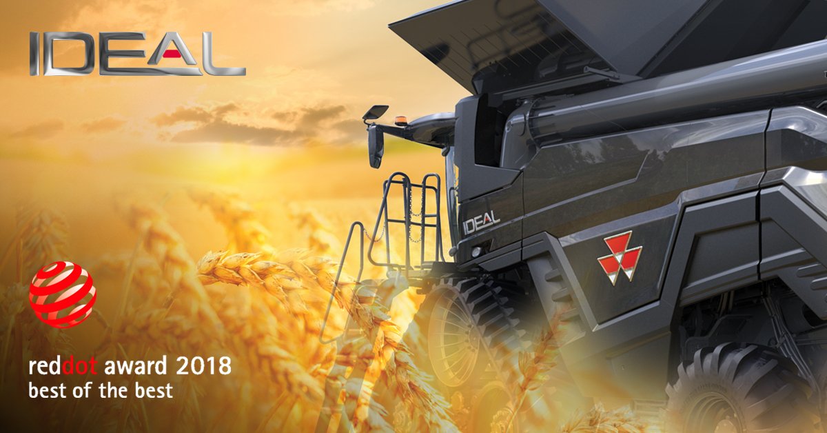 MF_EAME's tweet photo. We're honoured to announce that the IDEAL combine harvester from #MasseyFerguson was awarded in the Red Dot Design Award category of commercial vehicles with the title of “Red Dot: Best of the Best”.

Read more: https://t.co/4bUZnTsfVW

#IDEALfromMF https://t.co/ZxFm4662y4