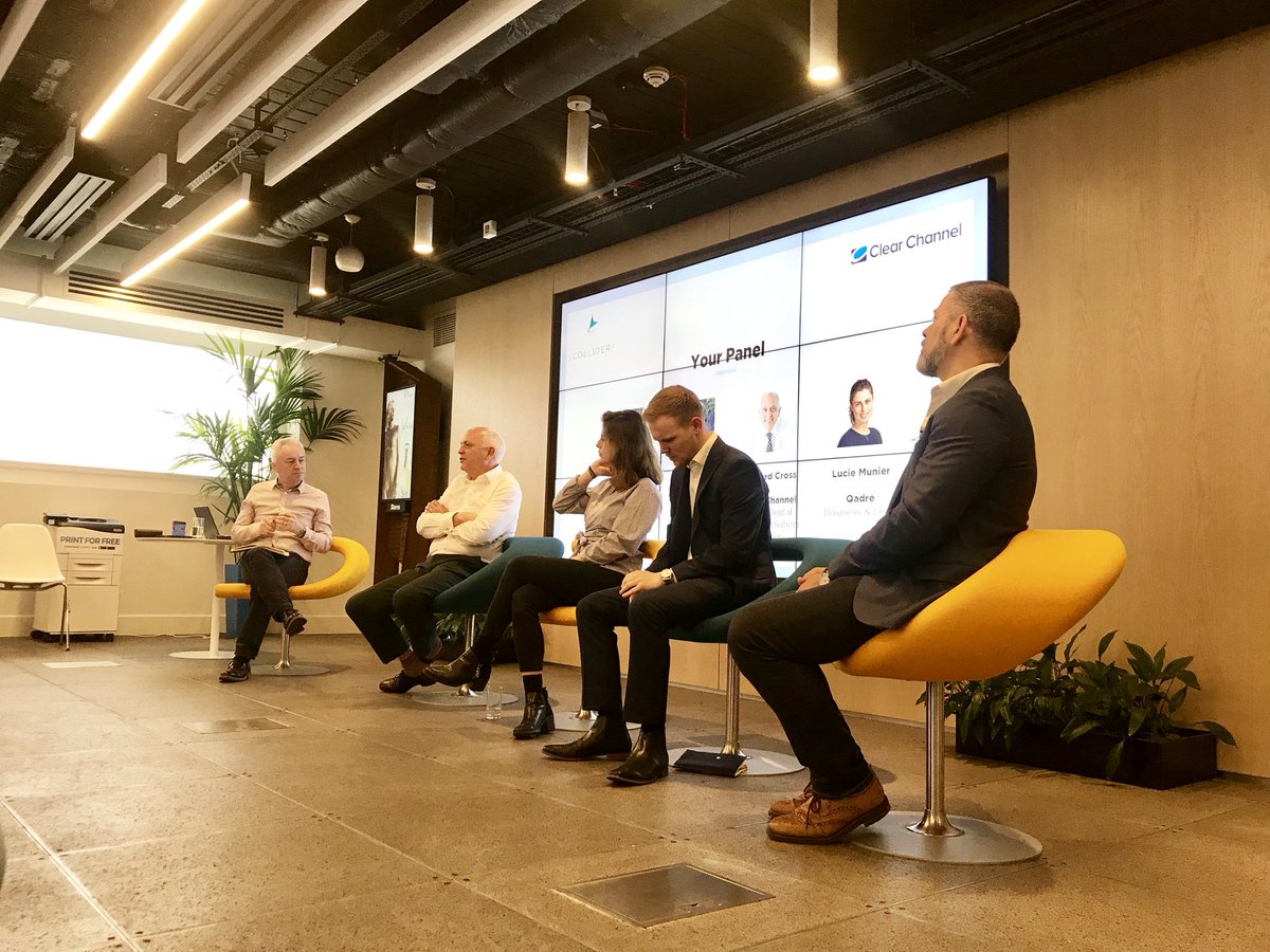ColliderGB's tweet photo. Should I use #blockchain? Richard Cross from @clearchanneluk says he’s worried we’ll miss the boat like we have with other tech trends - we need more corporates to try it out. #ColliderPredicts https://t.co/65x0DrYybT