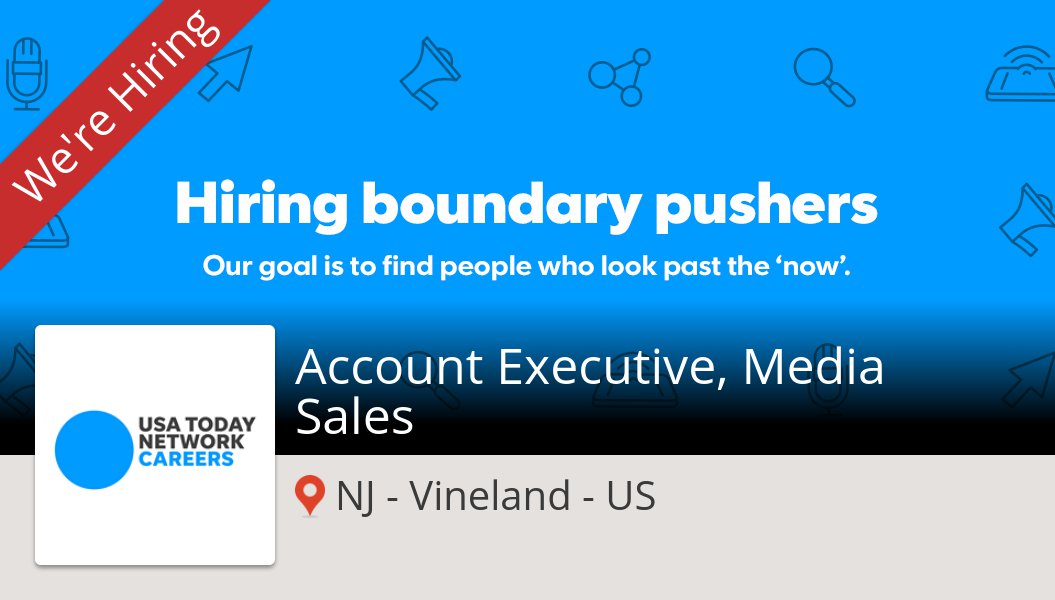 menmer12's tweet photo. Check out this #job: Account #Executive, Media #Sales at #USATODAYNETWORK in #Vineland https://t.co/iIZ6K5D2SY https://t.co/lFgi66HeEg