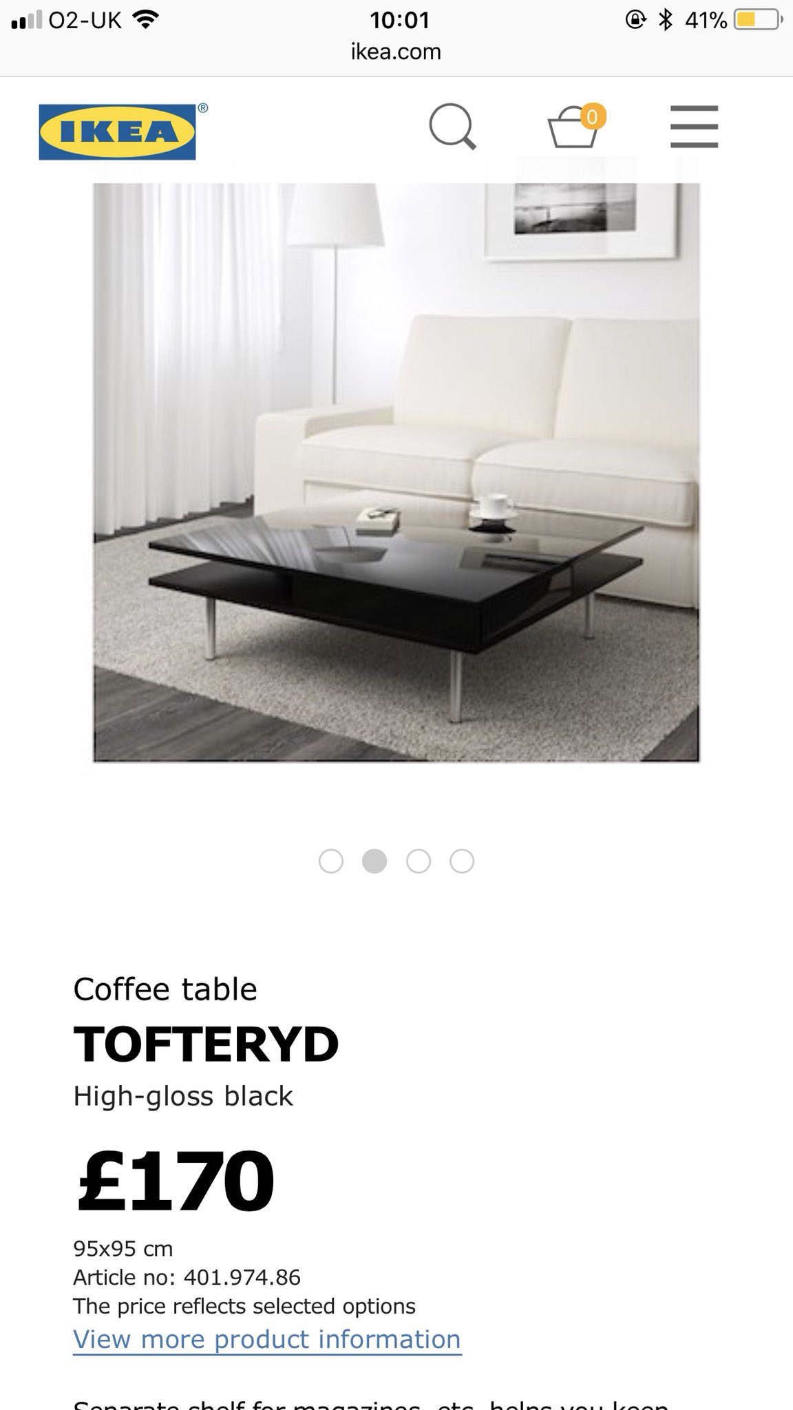 Ezel Ontstaan Goodwill Lilly Ellen on Twitter: "FOR SALE ‼️ IKEA Coffee table TOFTERYD High-gloss  black ORIGINALLY £170! need gone by 20th April OFFERS PLEASE Assembled size  Length: 95 cm Width: 95 cm Height: 31