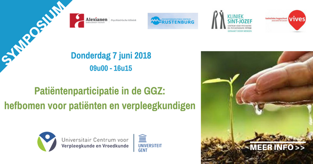 UCVVGent's tweet photo. Tweede aankondiging symposium "Patiëntenparticipatie in de GGZ: hefbomen voor patiënten en verpleegkundigen" op donderdag 7/6/2018. Meer informatie, het volledige programma en inschrijvingen https://t.co/2gj2h17iPY https://t.co/LTVzk0ZncW
