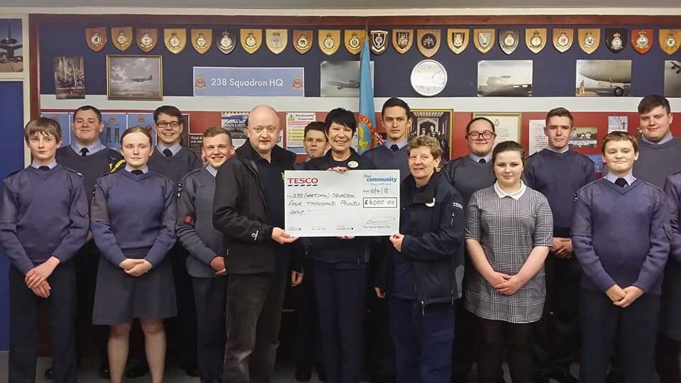 FgOffHowitt's tweet photo. Proud to receive a £4,000 cheque from the Bags to Help Scheme ran by @Tesco Trent Vale for @238HartshillATC. I want thank everyone who voted for us in store. Now it’s time to support @235sqnATC by voting for them in store at Hanley, Fegg Hayes, Kidsgrove #whatwedo #proud https://t.co/RqwVE9w6gh