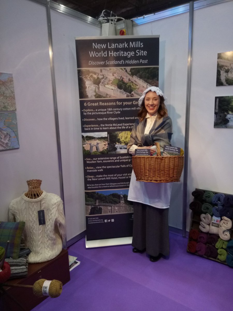 Good morning #VisitScotExpo - looking forward to a busy day! Come and discover #NewLanark at stand C10 in the #ScotlandHeritage aisle! 😀 #scottish #Scotland #ScotSpirit