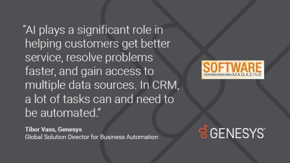 avdhoef's tweet photo. Hear from Tibor Vass of @Genesys in @SoftwareMag on where #AI is being used within #CRM today and how it’s improving the #custexp.  https://t.co/IZCwWzF9t3 https://t.co/W9jH0Agnon