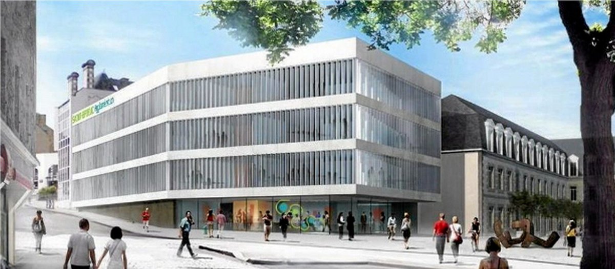 GranitBretagne's tweet photo. Le bâtiment du nouveau centre inter-administratif de #SaintBrieuc Armor Agglomération a participé au concours d'#architecture "Construire en pierre naturelle au XXIème sièce" organisé par le #SNROC et @PierreActual en 2017. La matériau utilisé est le #Granit bleu de la landec. https://t.co/HzhKfLNKg9