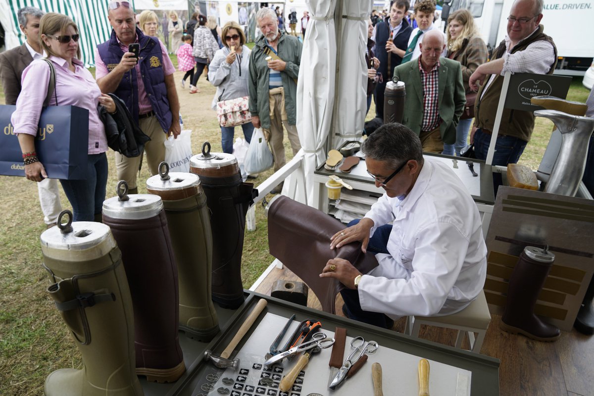 Tweed_Media's tweet photo. Watching Le Chameau's master bootmaker at work during The Game Fair last year was a real inspiration. We love it when clients come together. #twoforone #getyourbootson #handmadeskills #fullywaterproof https://t.co/sosE74vaKJ