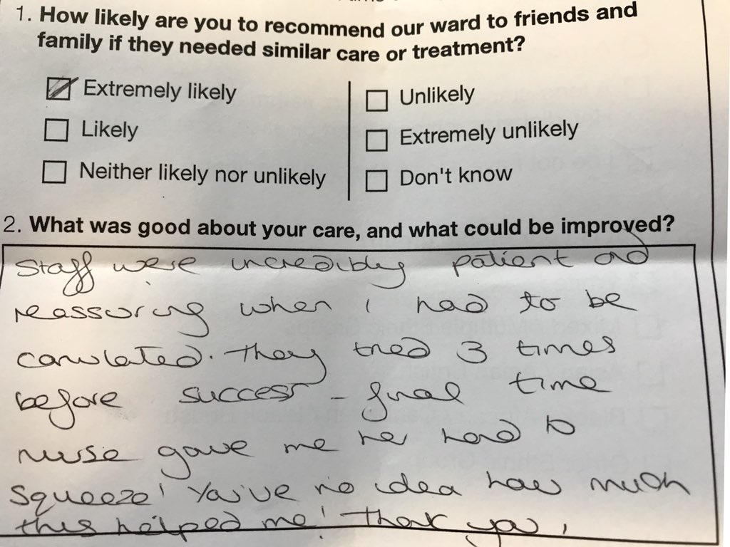Nice plaudit from a patient.