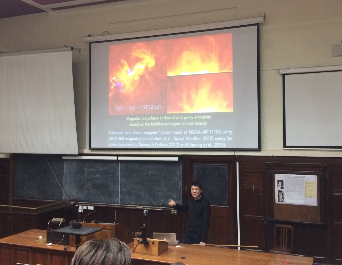 laura_hayess's tweet photo. .@markcheung talks about the models developed for evolving stellar photospheric and coronal magnetic fields - some impressive movies! #Bcool2018 😎 https://t.co/RNOlfrodgz