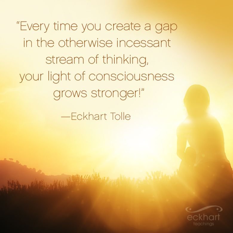 aliciasowah's tweet photo. #PresentMomentReminder
"Every time you create a gap in the otherwise incessant stream of thinking, your light of consciousness grows stronger. @EckhartTolle https://t.co/3syev91QNF