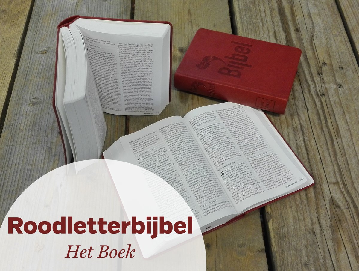 Zinbookstore's tweet photo. Roodletter Bijbel verschijnt deze week.
De #Roodletterbijbel heeft de Amerikaanse methode ingezet om een deel van de teksten in de #Bijbel in rode letters te zetten. De gekleurde letters geven directe citaten van #Jezus en #God in de Bijbel weer. https://t.co/ooq0XhNOeu