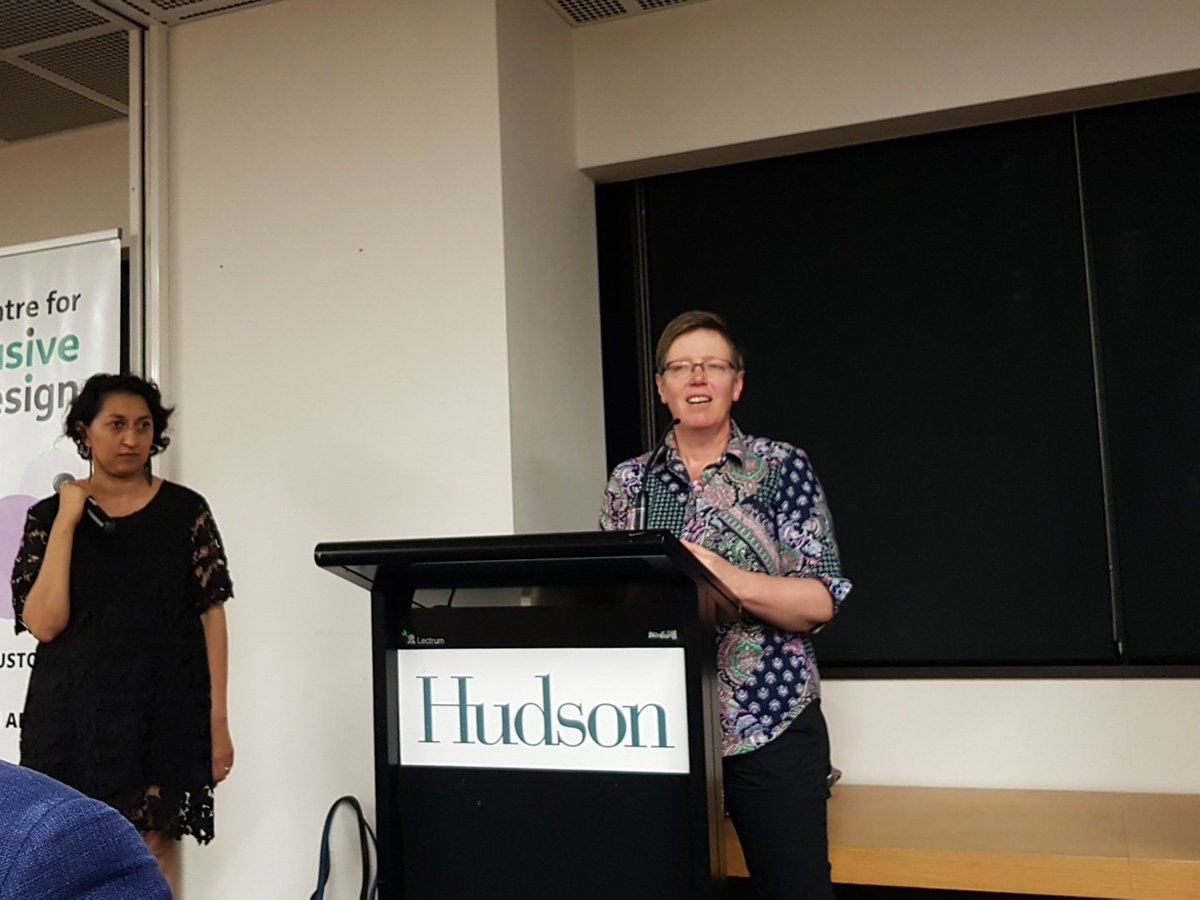 luckykat's tweet photo. Listening to the fascinating @juttatrevira talk about her journey into #InclusiveDesign. #a11y #ux #design #inclusion https://t.co/s3MtwXl3FX