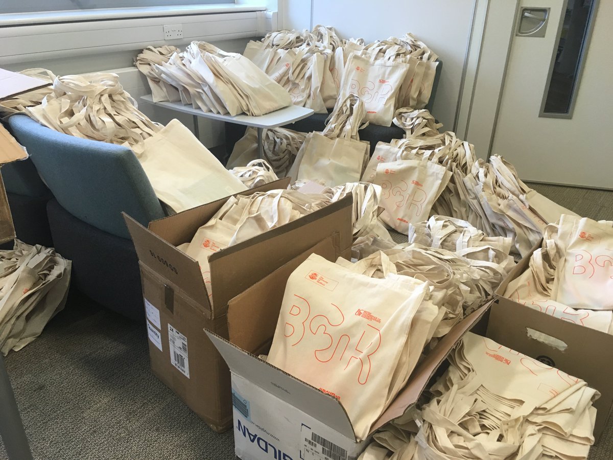 UGResearchUoS's tweet photo. #BCUR18 is tomorrow!! Today the @301Skills and @mash_uos teams are busy making sure everything is ready and set up for tomorrow. This morning we've managed to pack all the bags so be sure to pick yours up! https://t.co/YmDoP9uz6N