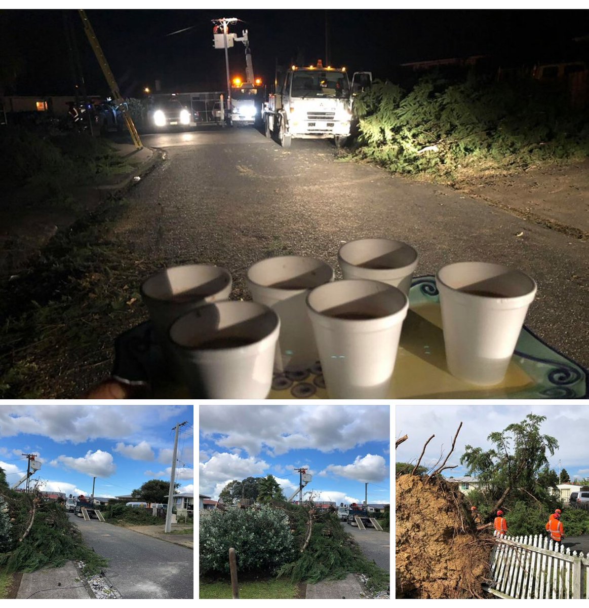 hemantparikh's tweet photo. 24 hours later we have power in Mangere East. Great work done by Vector staff, cutting tree managing street and getting power back in cold weather. We gave them some hot drink to keep going. @Vectorltd @MetService @eyeonauckland #AucklandPowerOutage https://t.co/xjICfqHJEY