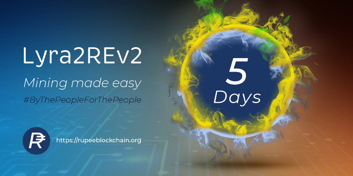RupeeBlockchain's tweet photo. We bring #mining back to the people with #Lyra2REv2. Countdown: 5 days to go until #codechange. Mining made easy! 
$RUP #TheRupeeForEveryone #countdown #hardfork #crypto 
https://t.co/3PoNfnwXw2 https://t.co/diWxj6PFas