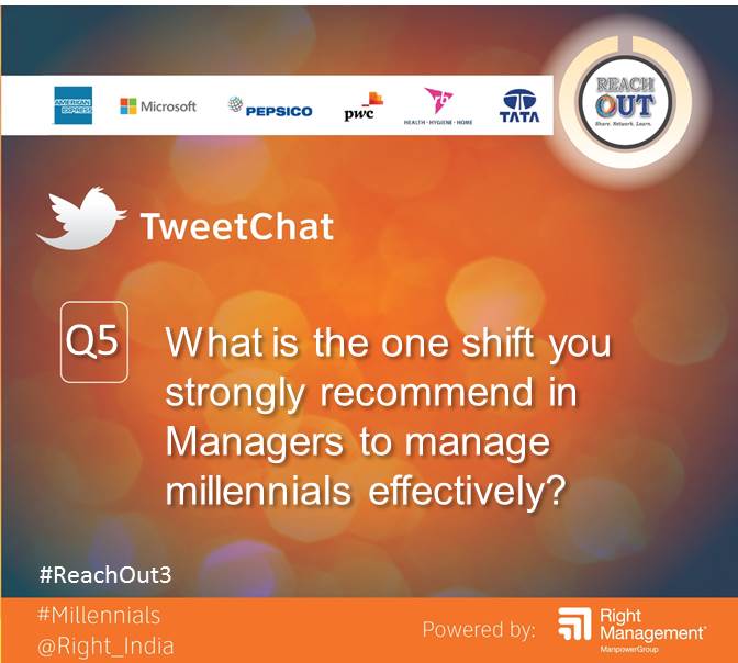ReachOut_3's tweet photo. What is the one shift you strongly recommend in Managers to manage millennials effectively?
@prashpandey6 @HarlinaSodhi  @RossSwan2  @iSharad

@Right_India #ReachOut3  #Millennials https://t.co/BTwmJDenwH