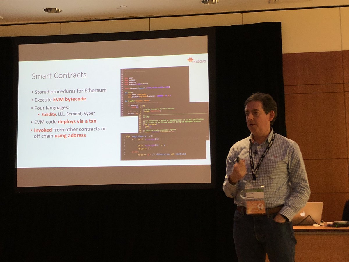 Great talk on building applications on the Ethereum Blockchain by <a href="/eoinwoodz/">Eoin Woods</a> at <a href="/jaxfinance/">JAX Finance</a> <a href="/jaxlondon/">JAX London</a> #ethereum #blockchain