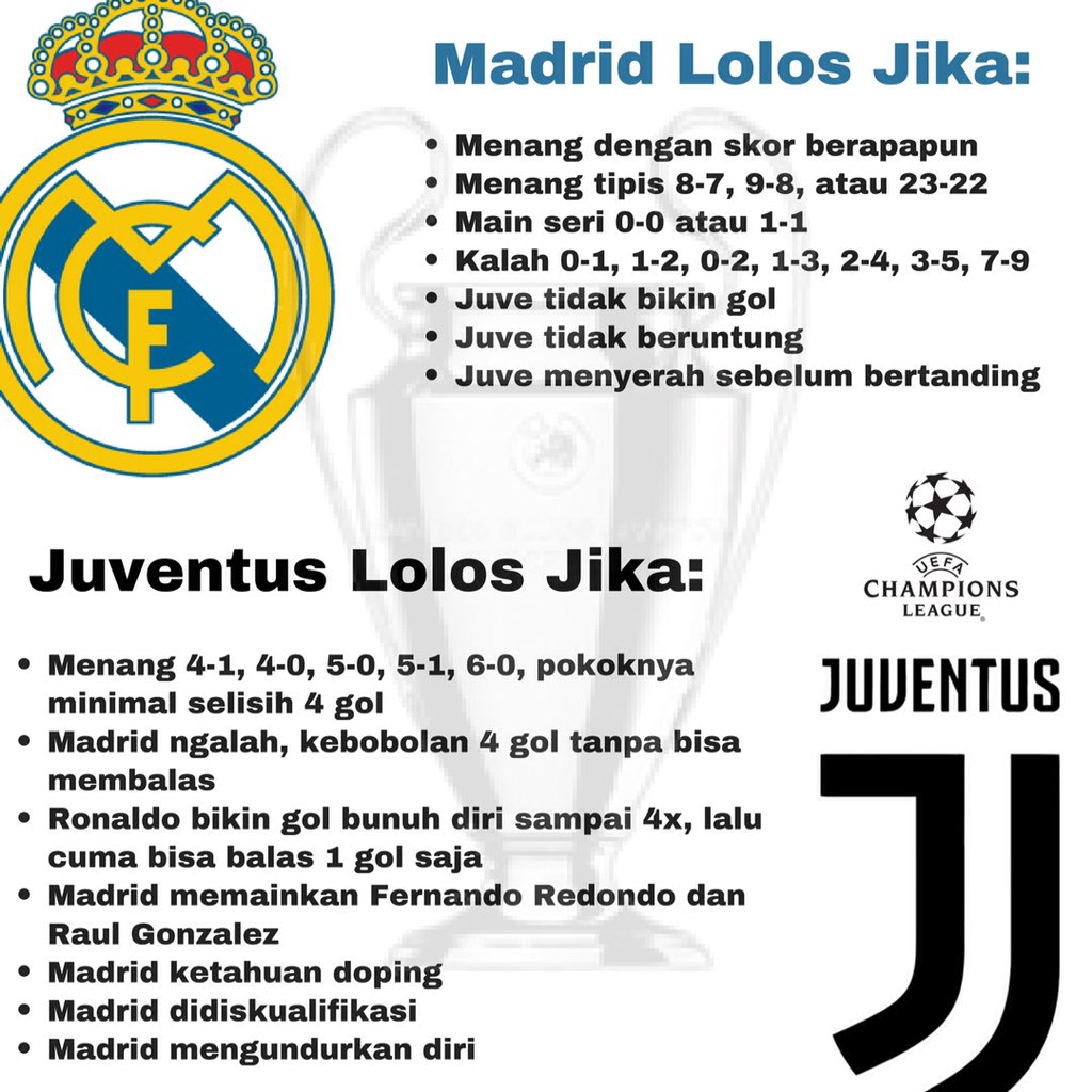 bianconeristore's tweet photo. Jadi Juve bakalan lolos kalo _____ ?
(Pic @Bolatory_ID ) https://t.co/X1PMcAWmGL
