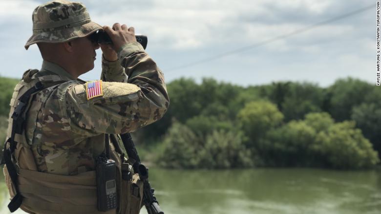 CNN's tweet photo. They have rifles and pistols, but the Texas National Guard troops on the Rio Grande are on the border with Mexico only as physical deterrents and observers, captain tells CNN  https://t.co/xs8reJWTBx https://t.co/iqAOONIVw9