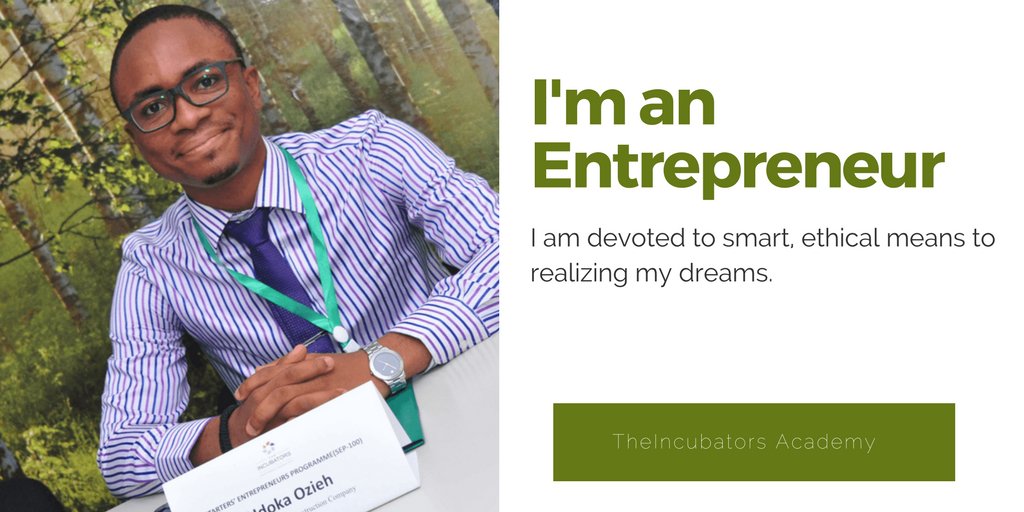 the_incubators's tweet photo. I'm an #Entrepreneur
I am devoted to smart, ethical means to realizing my dreams.

#TheIncubators_Academy
#sme #startup #nigerianladies
#lagosstartup #lagos #nigeria #lagoscakes
#academy #school #passion #MidWk #LateMorningShow
#WonderfulWednesday #MorningDrive #MakeUnaWakeUpShow https://t.co/27g2zd6rHg
