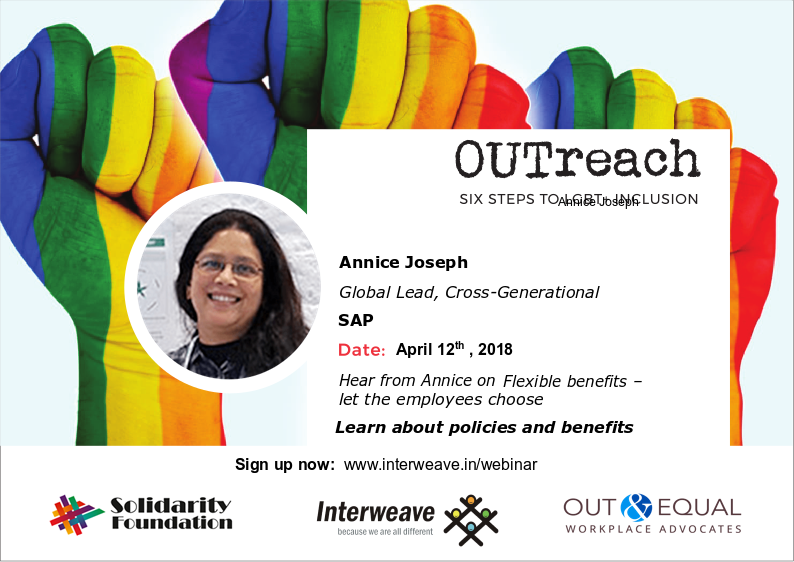 interweavein's tweet photo. 3rd in the series, join the webinar ‘Policies &amp; Benefits’ on 12th April
The speakers are Annice Joseph, Ben Demers, Bindu Menon and Kalpana Veeraraghavan  
Sign up now: https://t.co/At0PHivvRY  
#OUTReach #LGBTInclusion #IndianWorkplace #EqualityAtWork https://t.co/mtzKwNwEWL
