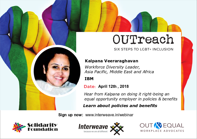 interweavein's tweet photo. 3rd in the series, join the webinar ‘Policies &amp; Benefits’ on 12th April
The speakers are Annice Joseph, Ben Demers, Bindu Menon and Kalpana Veeraraghavan  
Sign up now: https://t.co/At0PHivvRY  
#OUTReach #LGBTInclusion #IndianWorkplace #EqualityAtWork https://t.co/mtzKwNwEWL