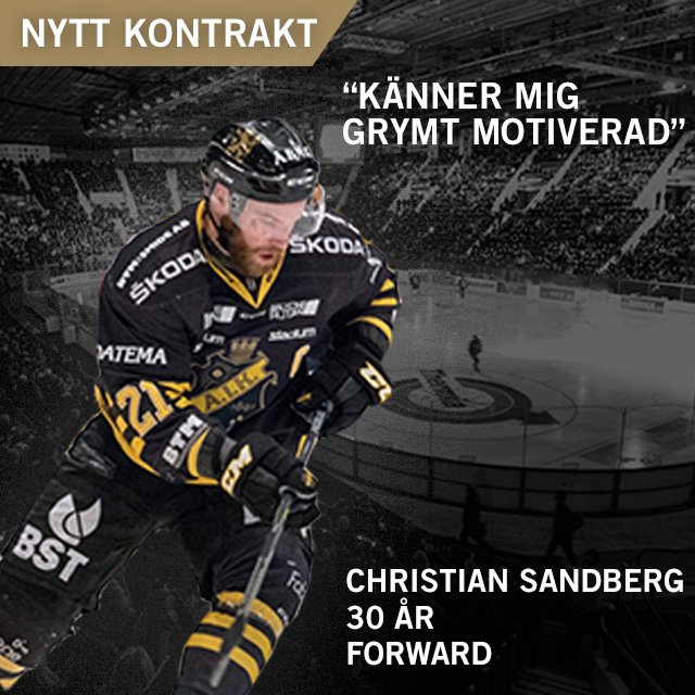 AIKishockey's tweet image. BOOM! Lagkaptenen Christian Sandberg förlänger med AIK Hockey. Ta del av intervjun med #21 här: aikhockey.se/artikel/icmyaj…