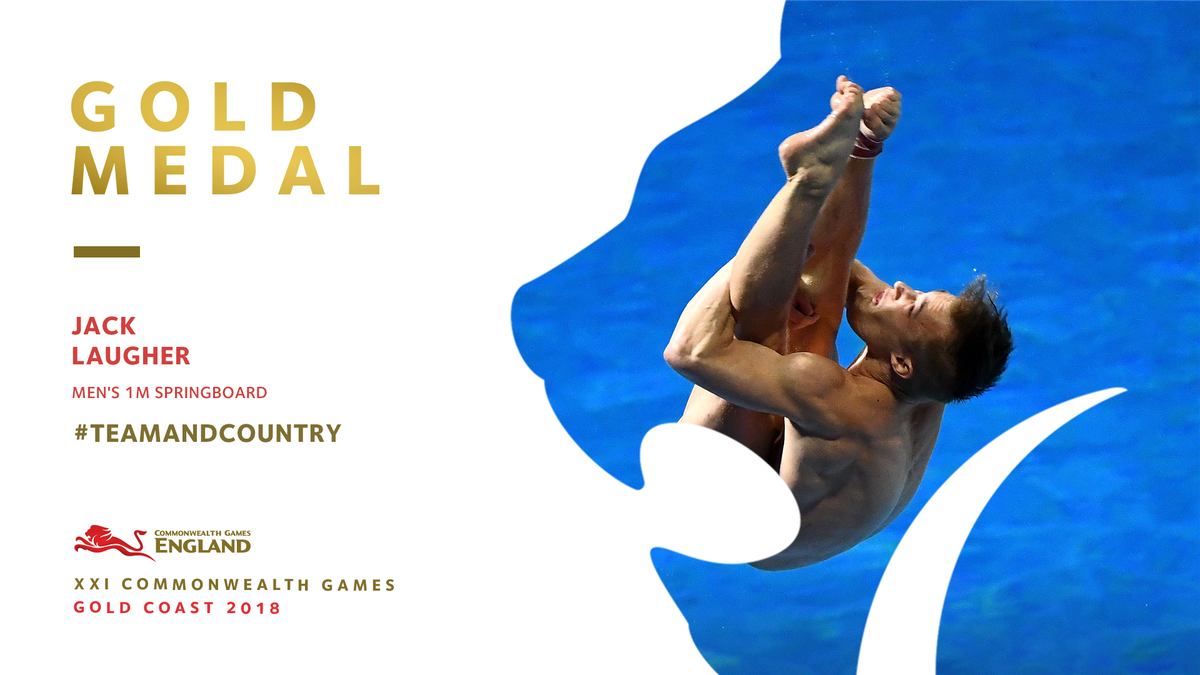 TeamEngland's tweet image. A magnificent GOLD as @JackLaugher defends his title in the men's 1m 🥇

#TeamAndCountry #GC2018Diving