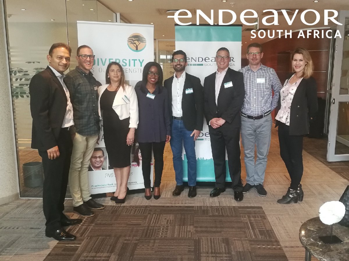 EndeavorSA's tweet photo. Spotted! The entrepreneur and his team, as well as the FNBBIA team from FNB Business, and @Lauren_Eve_DT from Endeavor! #EndeavorLSP #HighImpactEntrepreneurs #Entrepreneur #FNBBIA @FNBSA @matlhodi https://t.co/MY0x81ZWtQ