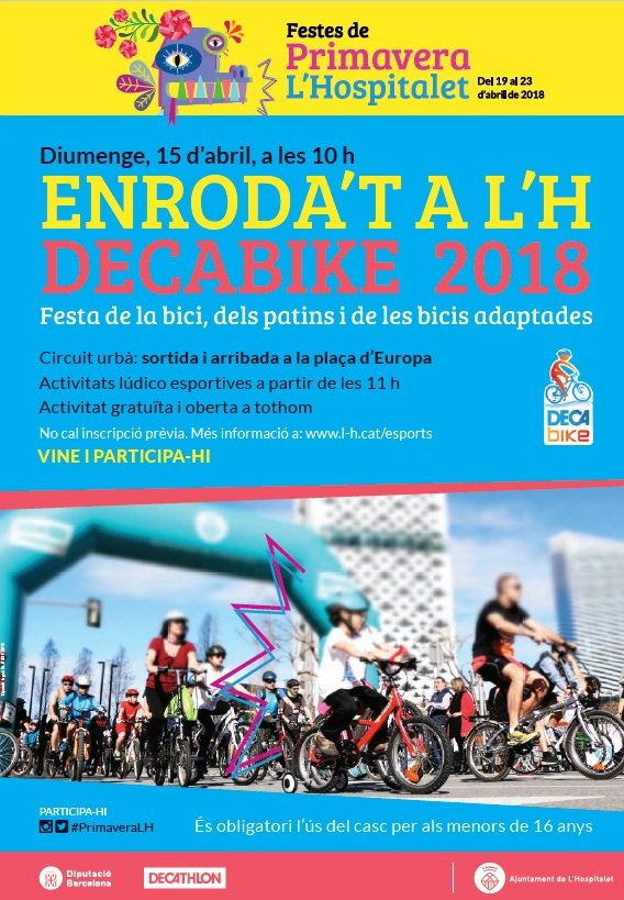 LHAjuntament's tweet photo. Què et va millor? 🏃♀️🏃♂️, 🚴♀️🚴♂️,🛴o els patins? Aquest cap de setmana l'entorn de la plaça d'Europa s'omplirà d'esport i festa 🥘🎤🎼. Dissabte amb la @lanocturnalh i diumenge amb l' #Enrodat #decabike . Diversió assegurada! #LHospitalet https://t.co/IWQJgWCp5B https://t.co/u4QkkTDFSV