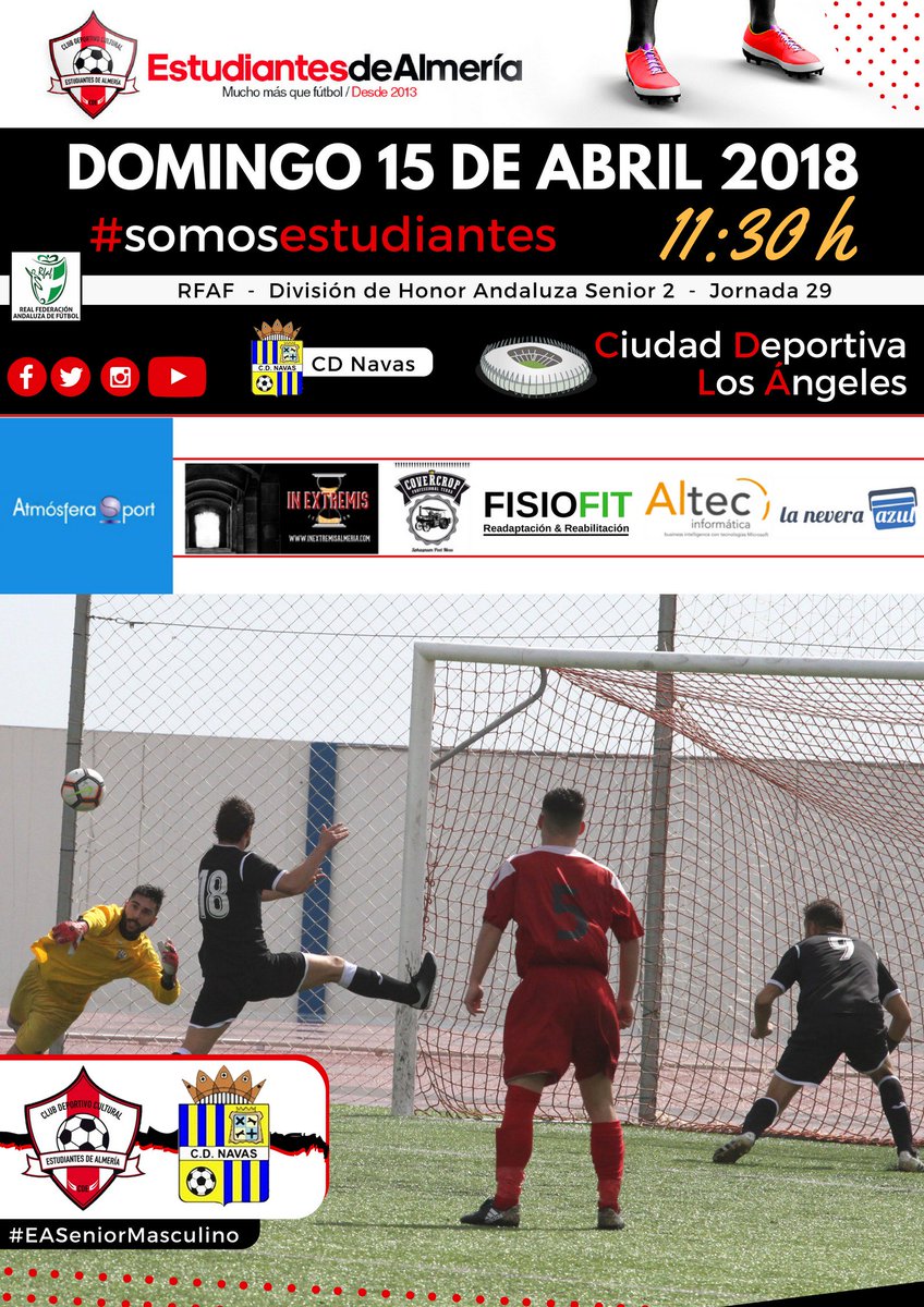 Atcoestudiantes's tweet photo. #EASeniorMasculino | 📊 Datos
Divisón Honor senior
Grupo 2
Jornada 29
🏟 Ciudad Deportiva Los Ángeles
🆚 @CDNavas_
📆 Domingo 15 Abril 2018
⏰11.30 horas
#DerbiAlmeriense #CDNavas #EstudiantesdeAlmeria #Almeria #Navas #DivHonorAnd #Rfaf https://t.co/YAxBE7quYp