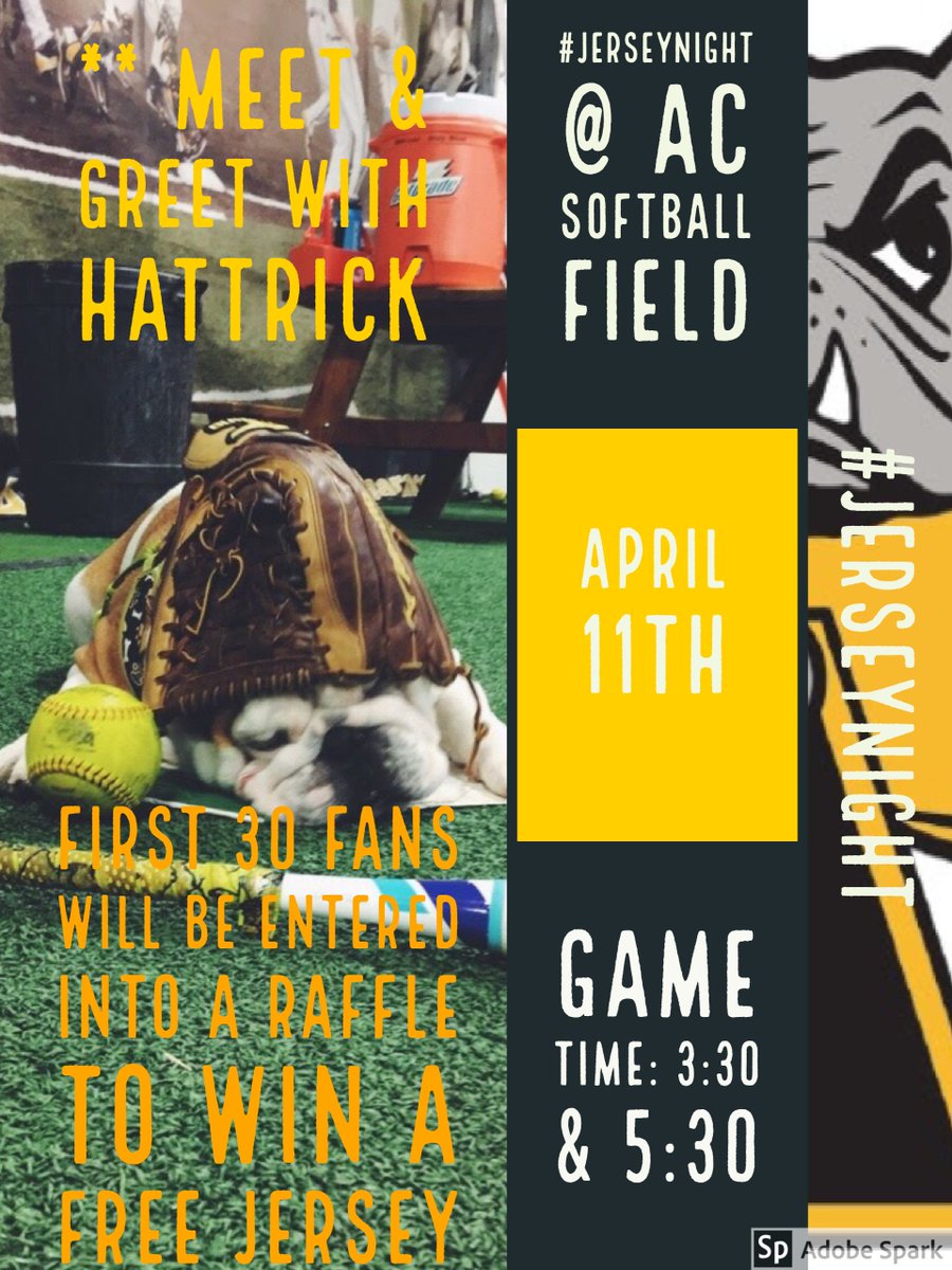 dungeyalison's tweet photo. Just a reminder today at 3:30 &amp; 5:30 it's JERSEY NIGHT at the softball field! First 30 in attendance get the chance to win a free jersey! Come out and show some support for your bulldogs ⚾️ https://t.co/xcBg41LKla