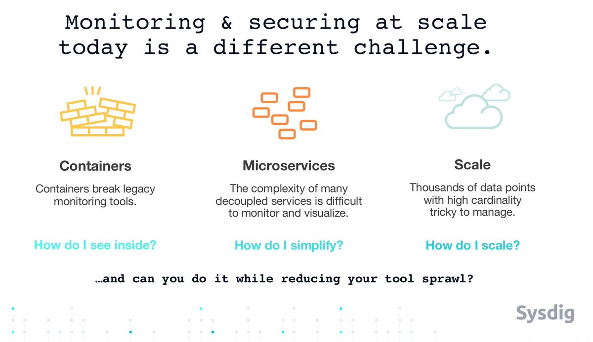 BettyJunod's tweet image. Monitoring your server hosts isn&apos;t enough -- today&apos;s challenge is about monitoring and securing dynamic environments at scale #DockerGovSummit