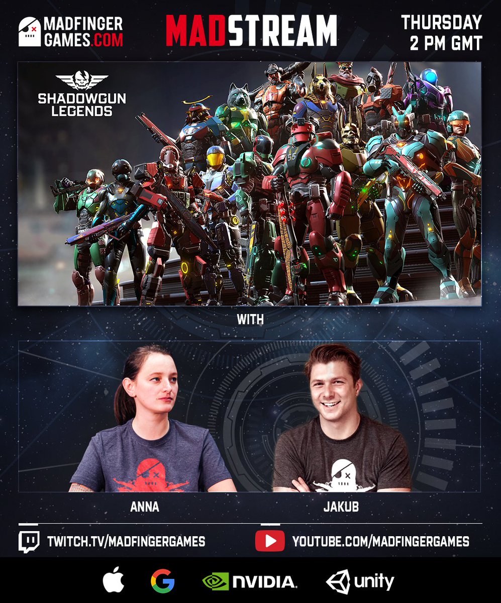 MADFINGERGames's tweet image. #MADstream is coming tomorrow. That means it's the time to answer all your questions about #ShadowgunLegends and other MADFINGER games.
Let us know your questions, ideas or feedback with the hashtag #askMFG