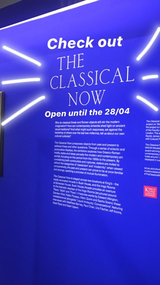 kclclassics's tweet image. If you&apos;re looking to #Taketimeout or procrastinate from those essays make sure to check out The Classical Now before it closes in two weeks time 💙💫