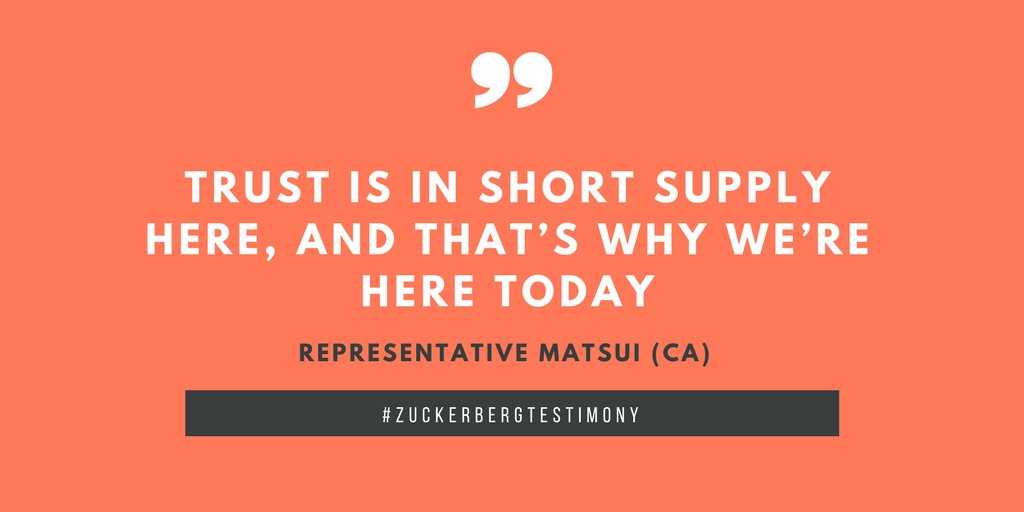 HubSpot's tweet image. As a business, you need to do everything in your power to maintain the trust of your customers, or you'll find yourself on trial in the court of public opinion (or worse) #zuckerbergtestimony