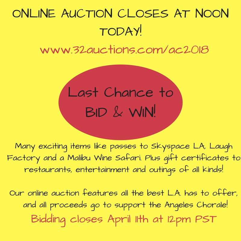 LAST chance to bid! Auction closes TODAY at noon!