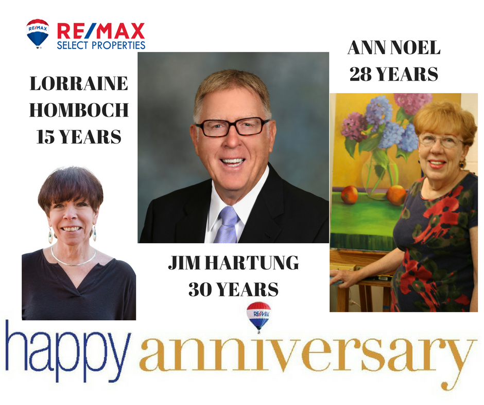 REMAXSelectVA's tweet photo. April's Shoutout is to Jim Hartung celebrating 30 years, Ann Noel celebrating 28 years, and Lorraine Homboch celebrating 15 years with RE/MAX Select Properties! Congratulations on your many amazing years with us! Thank you all:) https://t.co/xtN79GDjQs