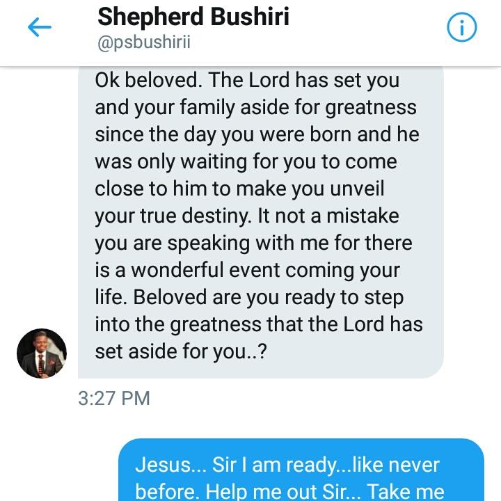 Estelle_acho's tweet photo. @psbushiri Sir I think the are fraudsters out here using your name and pictures to dupe people, do private Councilx as he says and other abominable acts all in the name of the prophet... I think something should be done about it quickly before it goes off hands. Thanks. https://t.co/iA2e2b2EmG