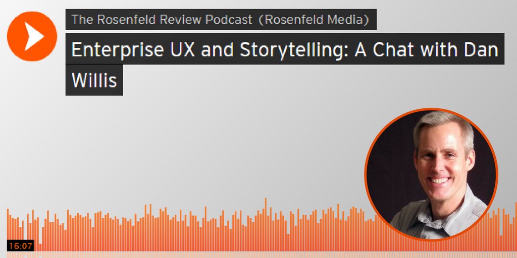 Design_at_Scale's tweet image. Not sure about applying to be a storyteller at #EUX2018? Listen as @louisrosenfeld interviews Dan Willis (@uxcrank) about the process, coaching, and why you should be excited to apply. Details here: rfld.me/2IGRikY