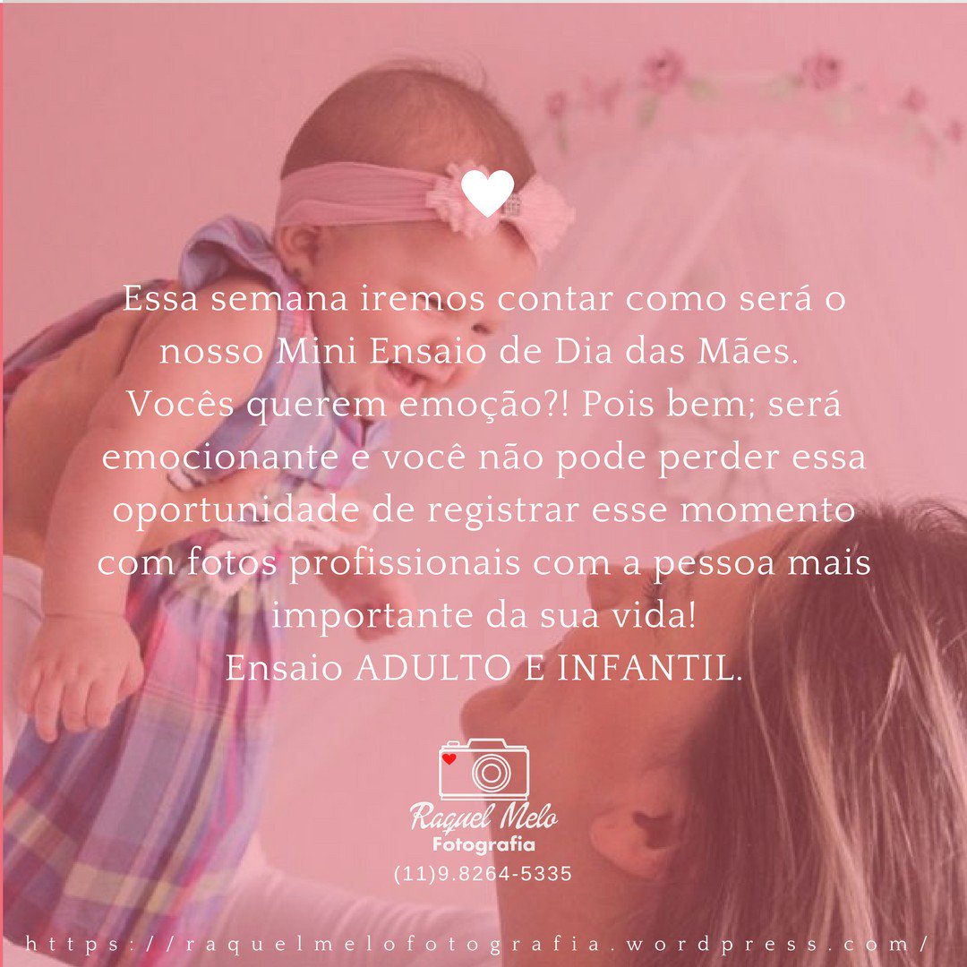 Acompanha e fica de olho!!!!!
Imagina aquele ensaio repleto de amor e carinho, aq... instagram.com/p/Bhb7NwsFQ9J