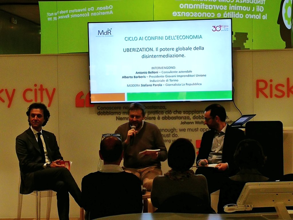 egeaonline's tweet image. Eccoci ospiti del bellissimo @MdR_Torino per parlare di #Uberization con @antoniobelloni1, @albertobarberis e Stefano Parola