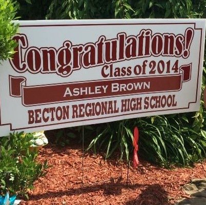 BectonHS's tweet photo. Congratulate your graduating senior!! Place your orders now for your #bectonhs "Congratulate your senior" lawn sign.  Orders due by Friday, May 4th. https://t.co/7DwMRJXFFl https://t.co/jtcLf9oFxz