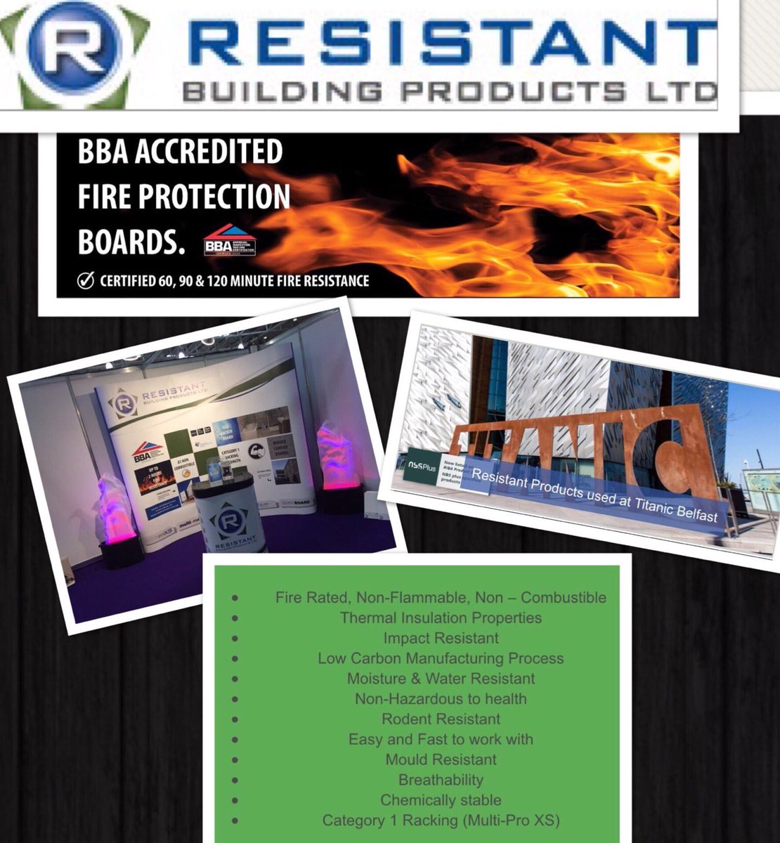 RESISTANT_Ire's tweet photo. RESISTANT Building Products LTD https://t.co/rNf6icmGNQ Email: tradewoodandco@gmail.com #firerated #A1 #stronger #faster #safer #buildingboard #interior #interiors #exterior #exteriors #construction #architecture #Ireland https://t.co/QVHsY5ZXCe