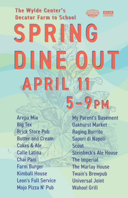 Dine out for Decatur Farm to School tonight at these restaurants. 
TY <a href="/SaporidiNapoli1/">Sapori di Napoli</a> <a href="/restaurantscout/">Restaurant Scout</a> <a href="/Steinbecks/">Andy Gonzales</a> <a href="/TheImperialBar/">The Imperial</a> <a href="/themarlay/">The Marlay House</a> <a href="/TwainsBrewpub/">Twain's Brewpub</a> <a href="/JointUniversal/">Universal Joint</a> <a href="/WahooGrill/">Wahoo! Grill</a> #farmtoschool